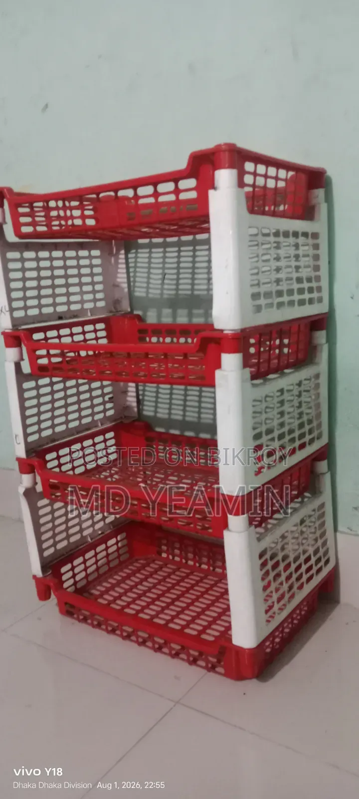 প্লাস্টিক শেলফ র‍্যাক +৪-তলা প্লাস্টিক র‍্যাক
