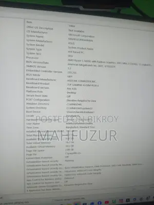 Desktop Computer Asus 16GB AMD Ryzen 5 SSD 512GB