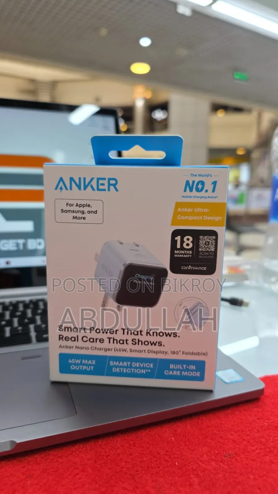 অ্যাঙ্কার ন্যানো চার্জার ৪৫ডব্লিউ ডিসপ্লে সহ
