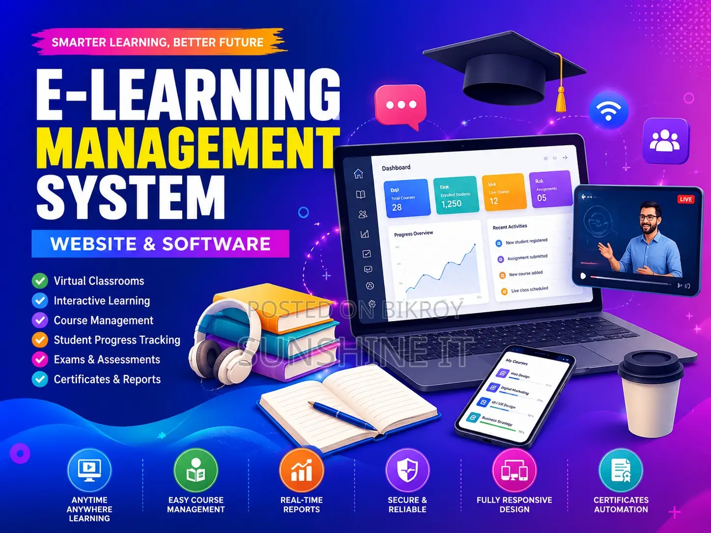 E-Learning Management System Website Software