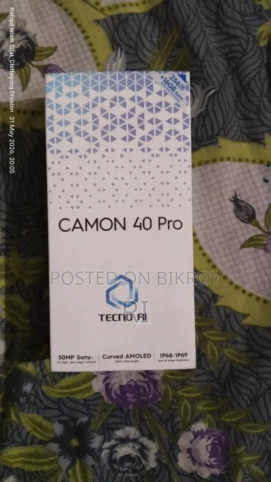 Tecno Camon 40 Pro 4G 256 GB Gray