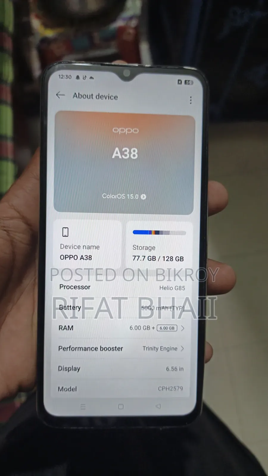 ওপ্পো এ৩৮ ১২৮ জিবি হোয়াইট