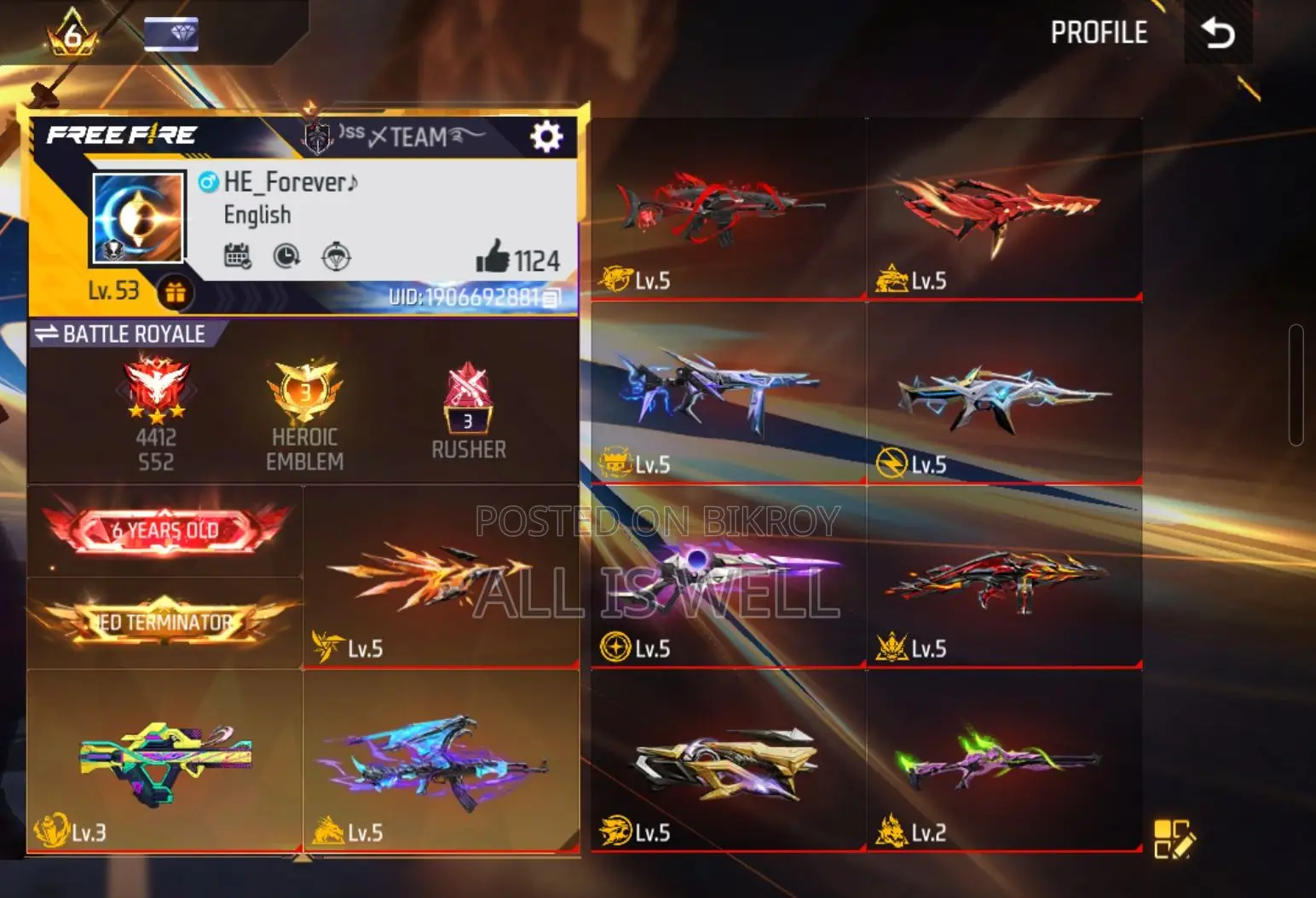 Free Fire Id Sell