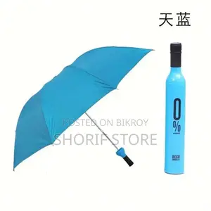 Wine Bottle Shaped Folding Umbrella!