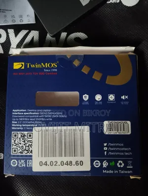 TwinMOS 256GB SATA SSD | ওয়ারেন্টি উপলব্ধ, চমৎকার অবস্থা