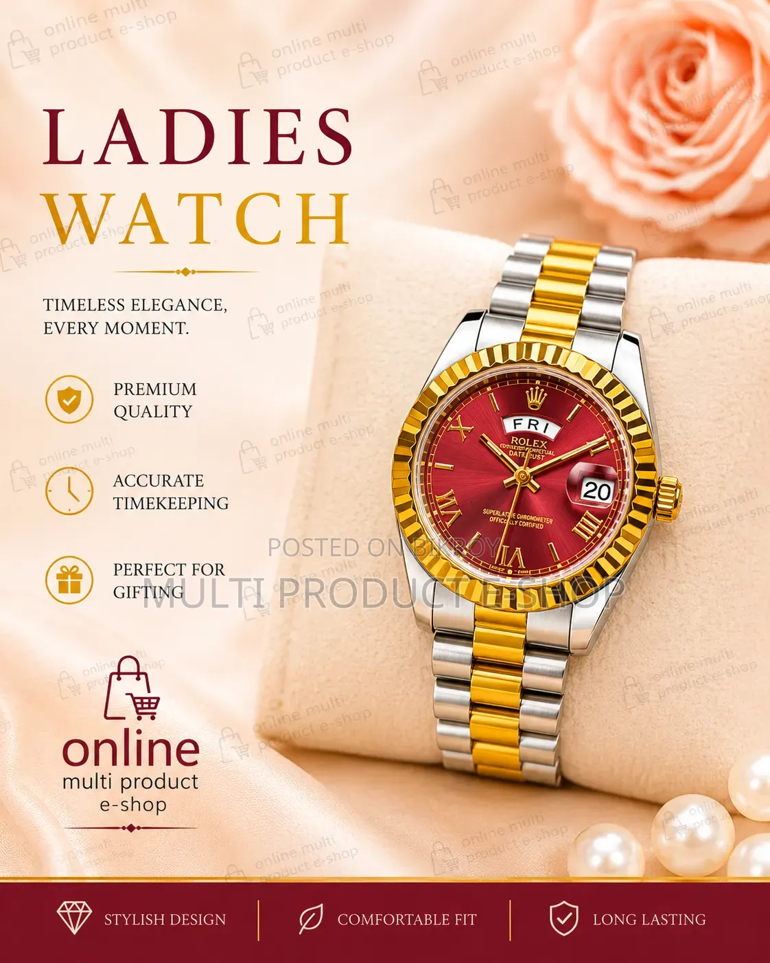 Stylish and Premium Look Ladies Watch