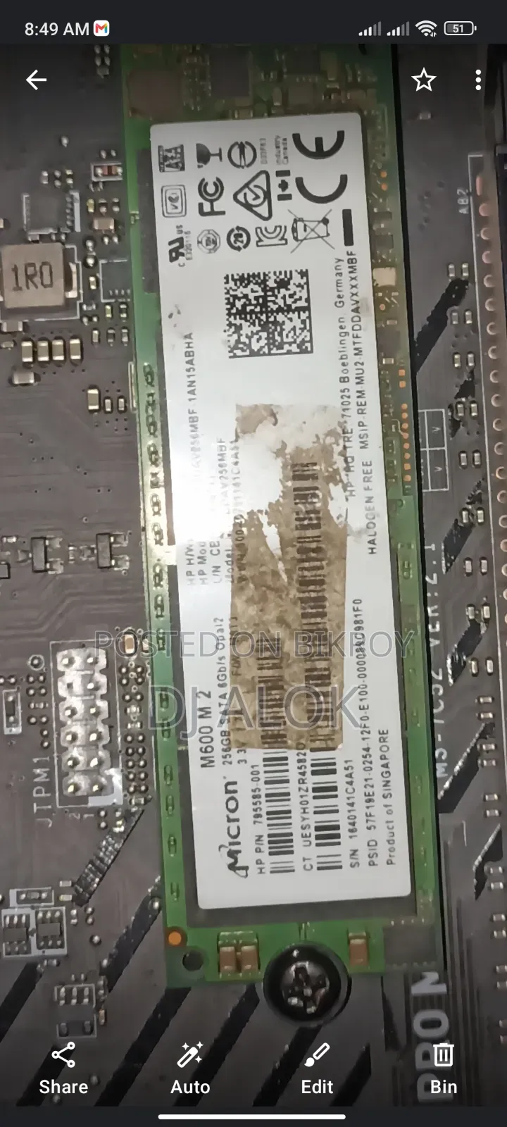 M.2 Nvme SSD 256 Gb