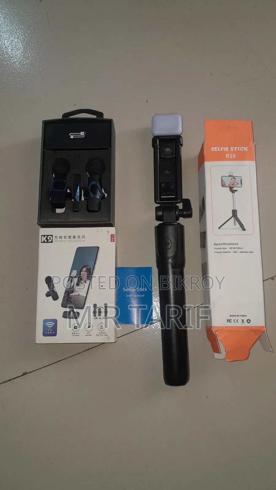 K9 Wireless Microphone & Selfie Stick