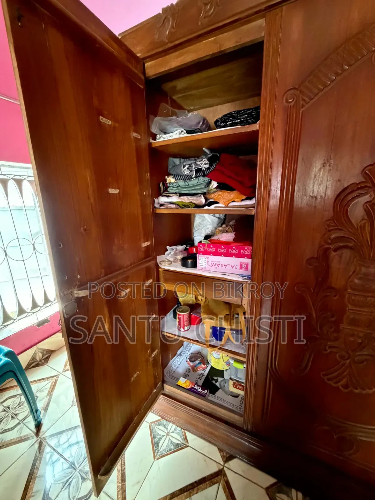 100% Teak Wood 3 Door Wardrobe for Sale