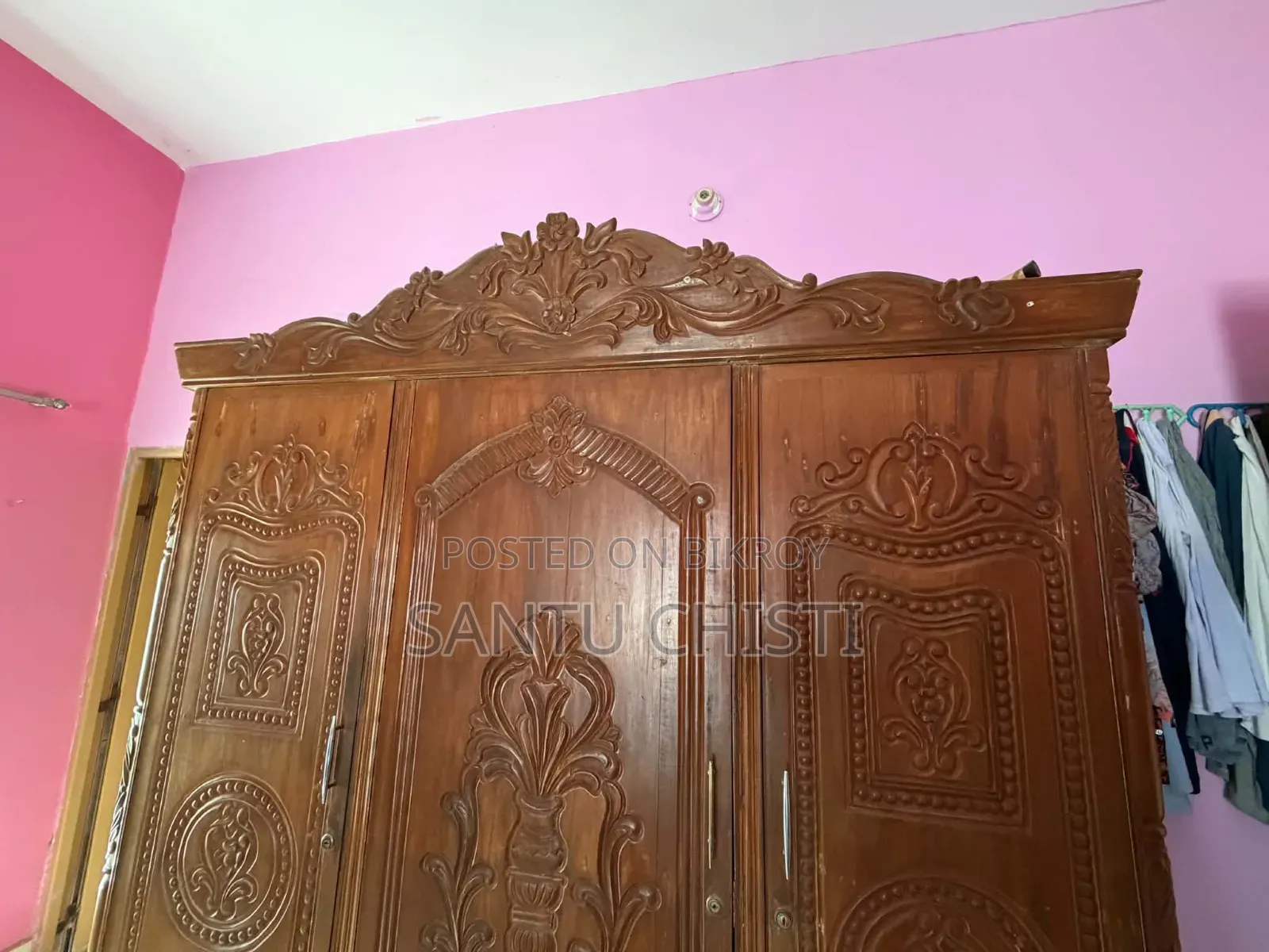 100% Teak Wood 3 Door Wardrobe for Sale