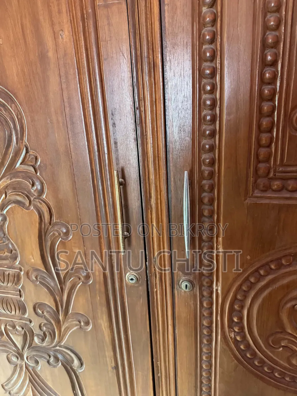 100% Teak Wood 3 Door Wardrobe for Sale