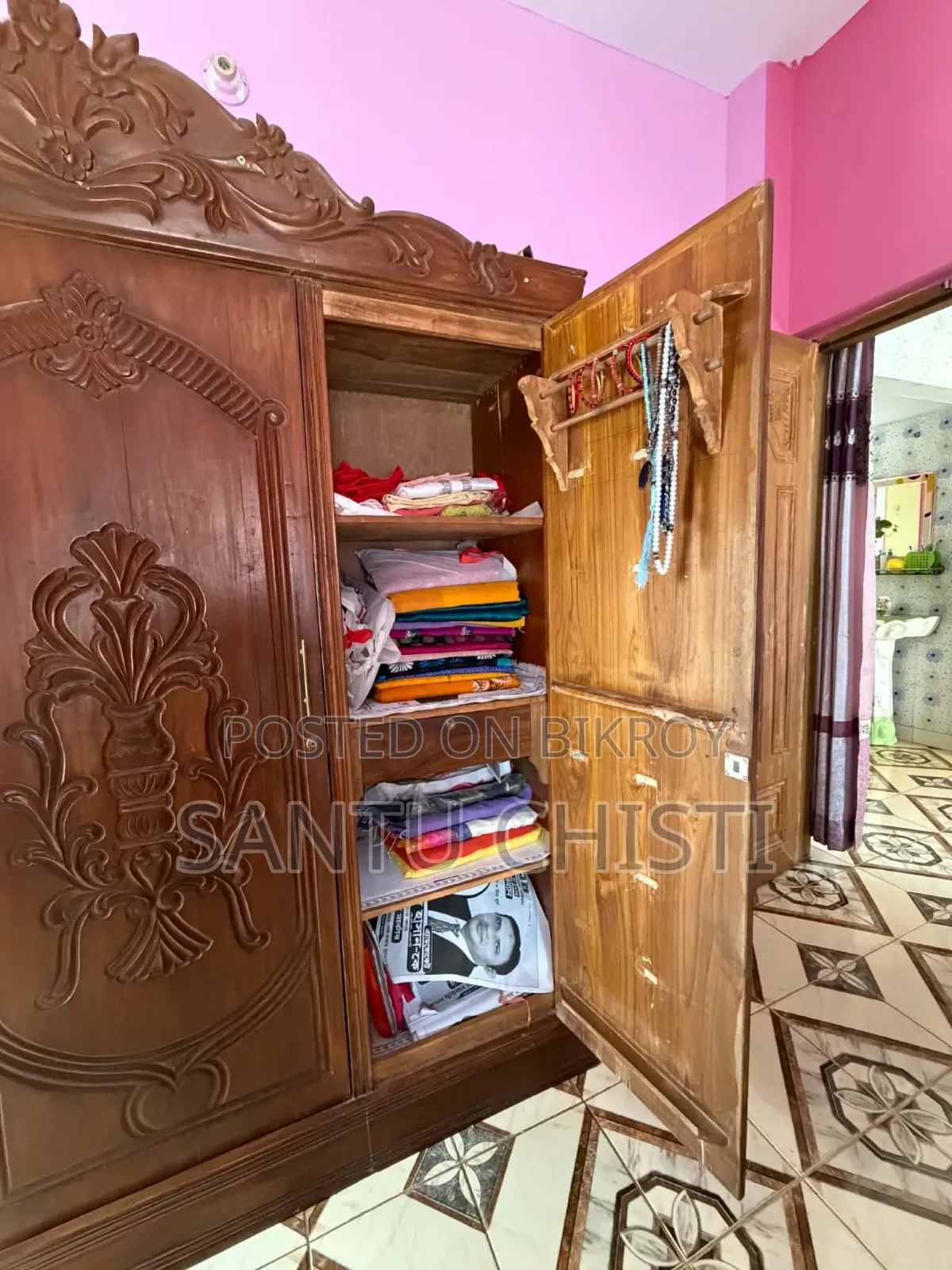 100% Teak Wood 3 Door Wardrobe for Sale