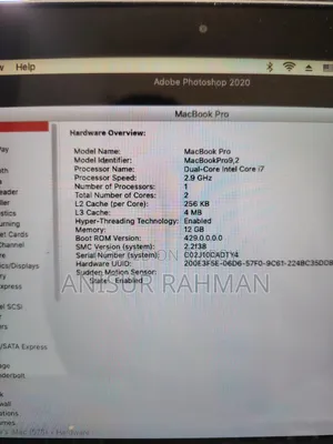 Laptop Apple MacBook 2012 12GB Intel Core i7 SSD 512GB