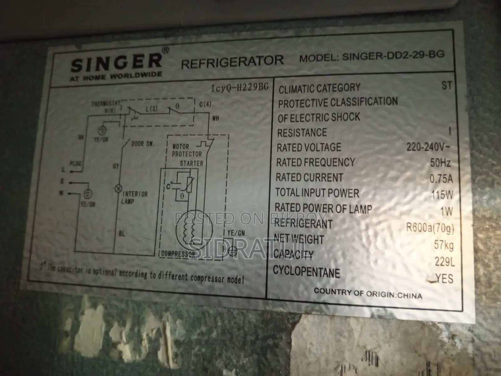 Refrigerator for Sale