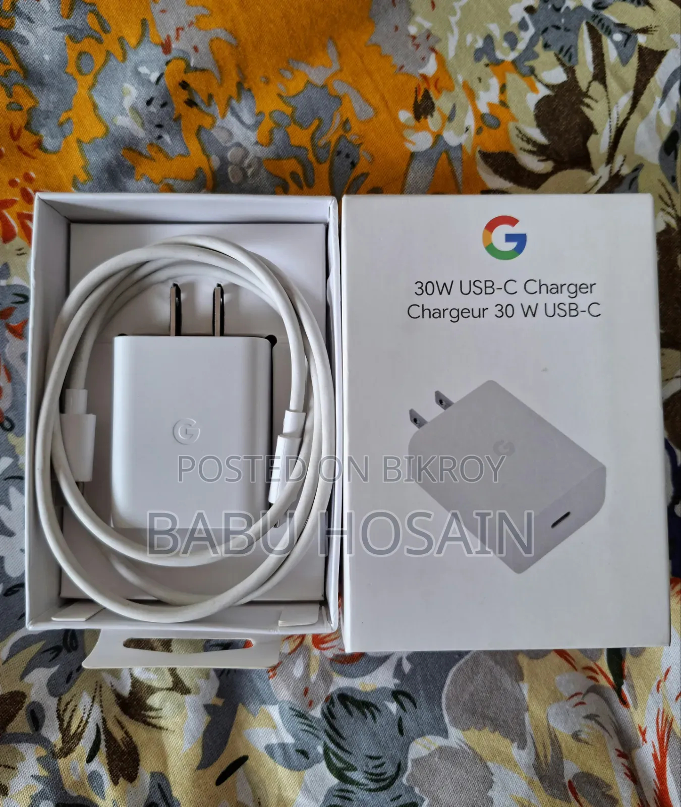 Google Pixel 8 Used 30 Watt Charger and Data Cable