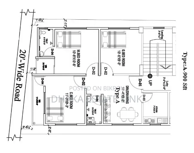 3 Bedroom Apartment in Rainbow Pk Villa, Mirpur for sale