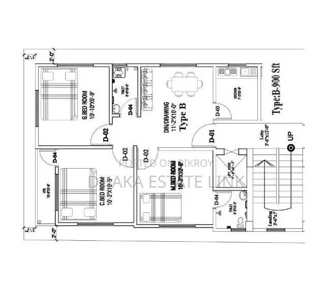 3 Bedroom Apartment in Rainbow Pk Villa, Mirpur for sale