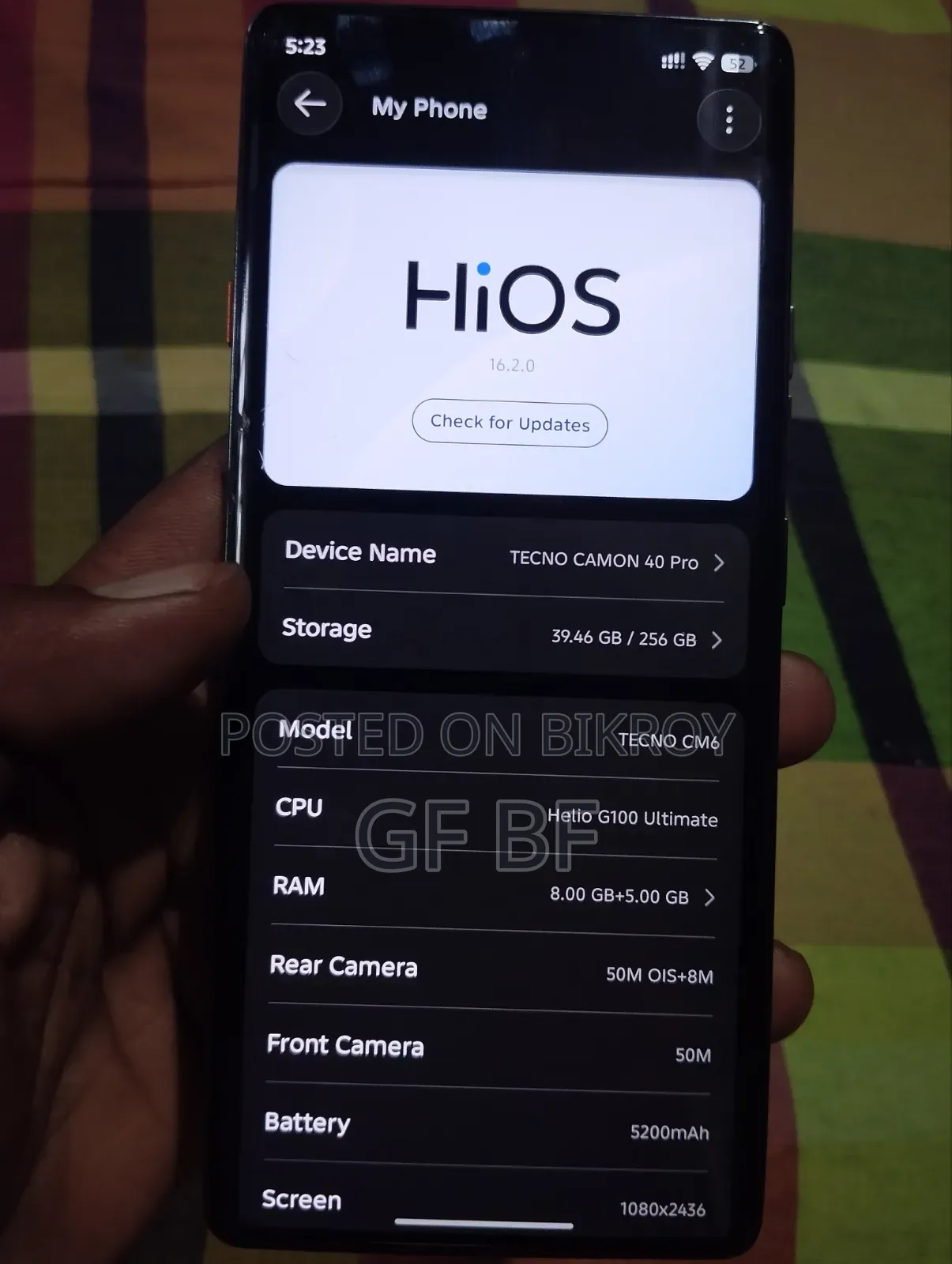 Tecno Camon 40 Pro 4G 256 GB Black