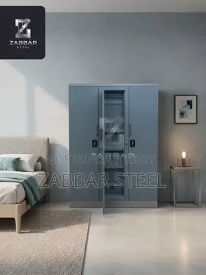 Zabbar Steel Elegant 3-Door Steel Almirah