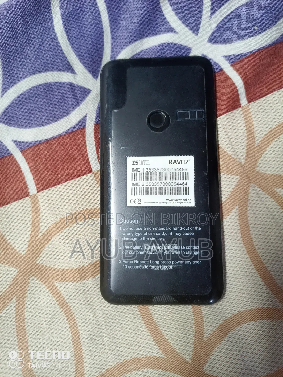 Ravoz Z5 LITE ৩২ জিবি কালো
