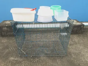 Full set of cage and bird/chicken food and water bowls for sale
