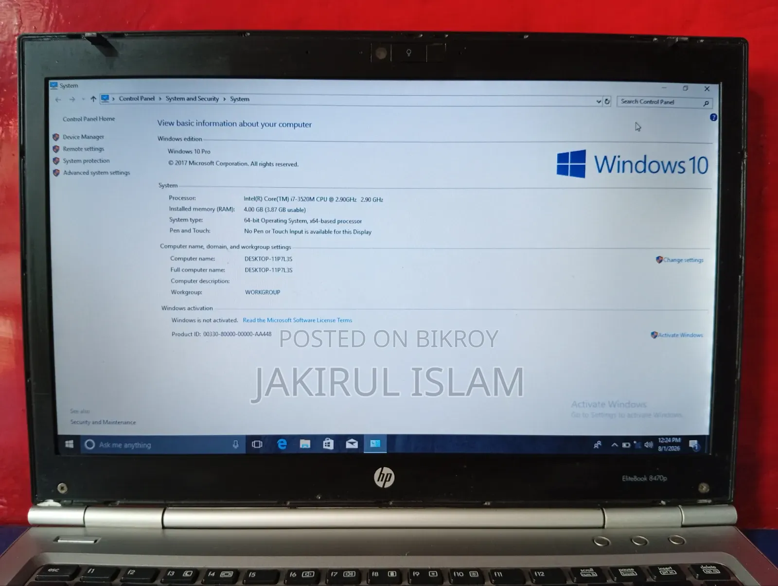 Laptop HP Compaq 8440p 4GB Intel Core i7 HDD 500GB