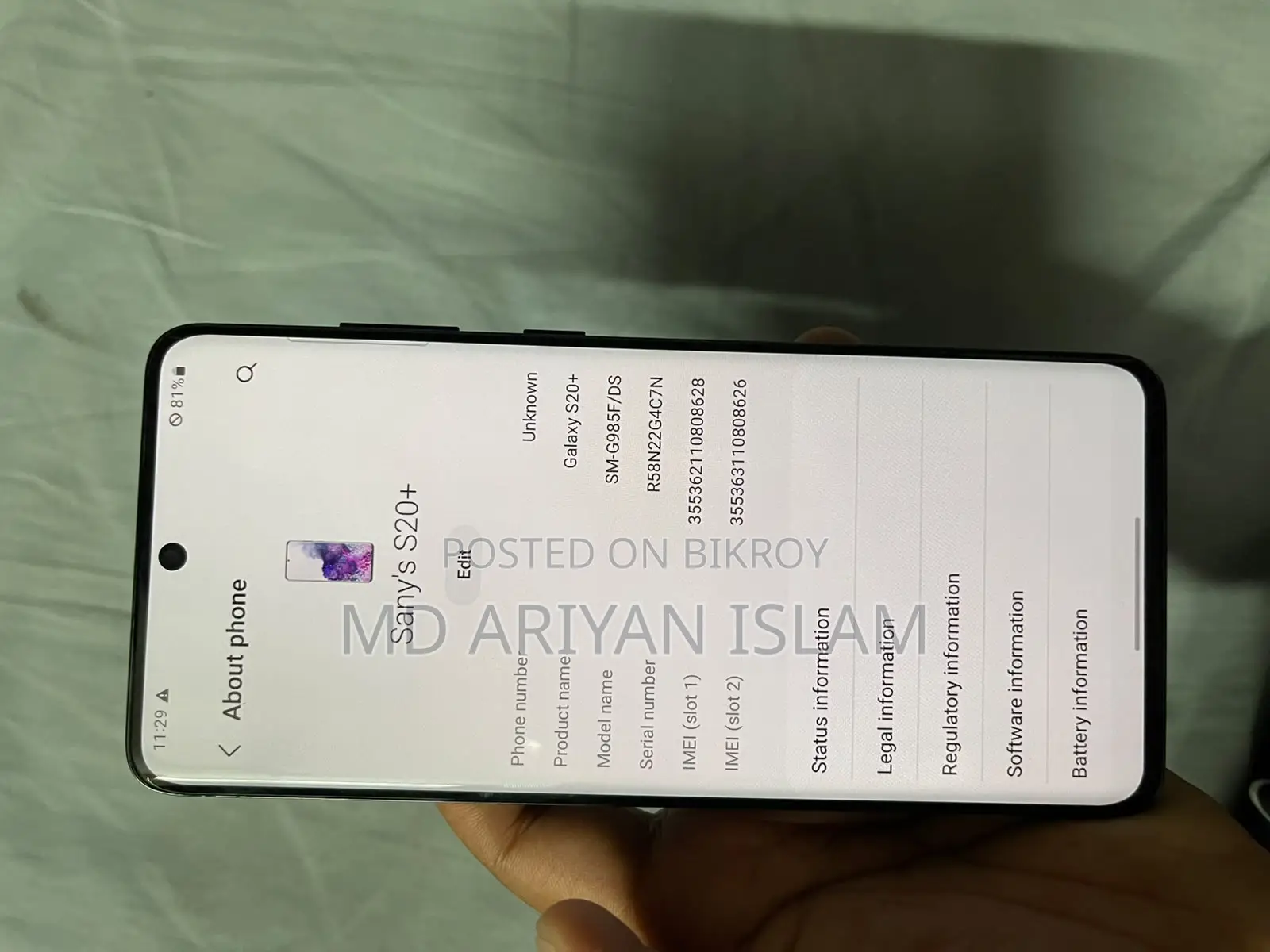 Samsung Galaxy S20+ 5G 128 GB Black