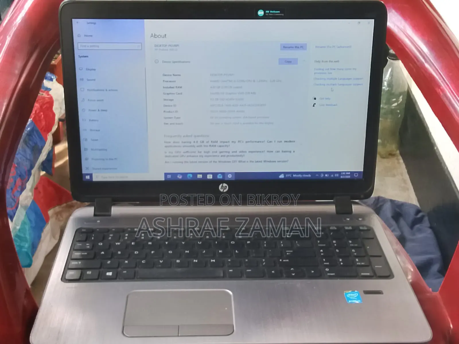 Laptop HP ProBook 450 G2 4GB Intel Core i5 SSD 1T