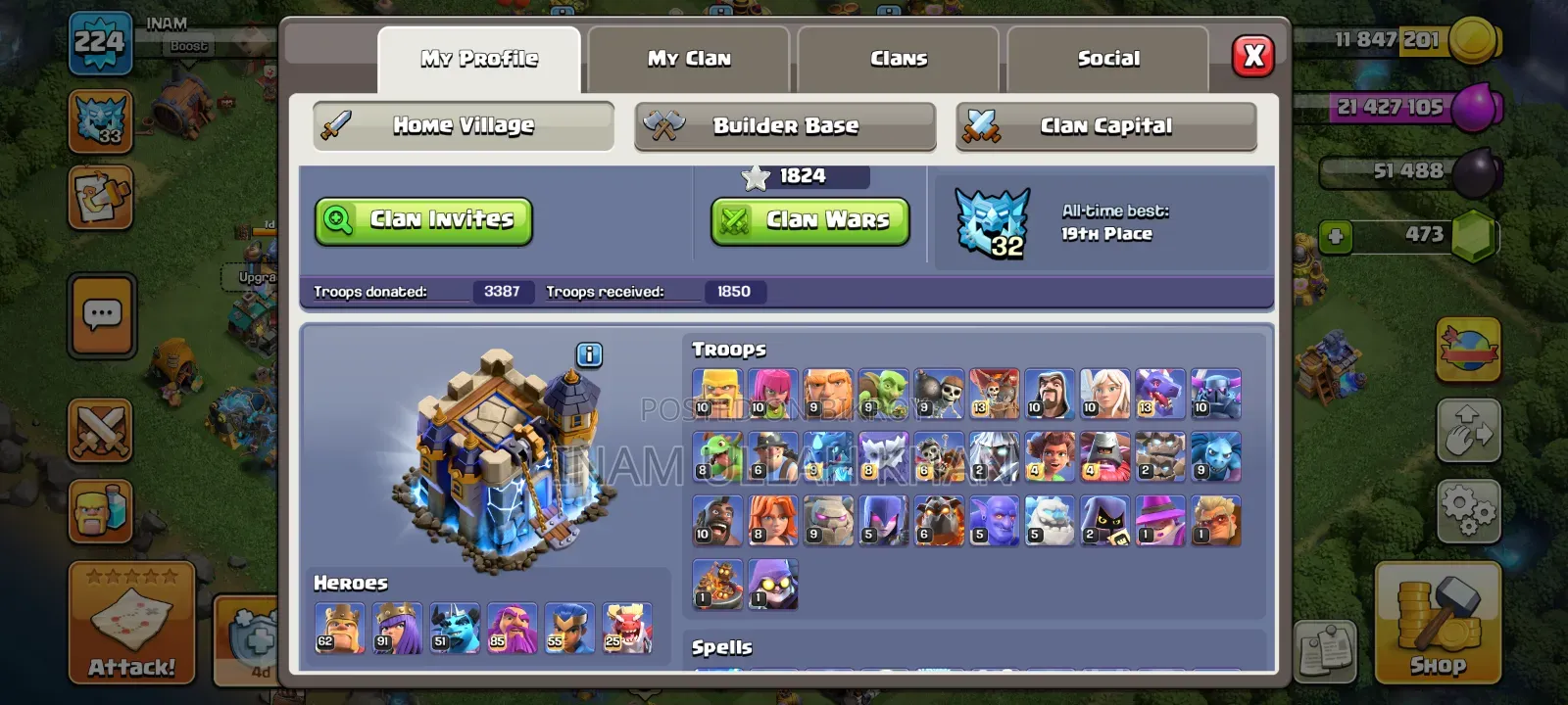 T H 18 Clash of Clans Id