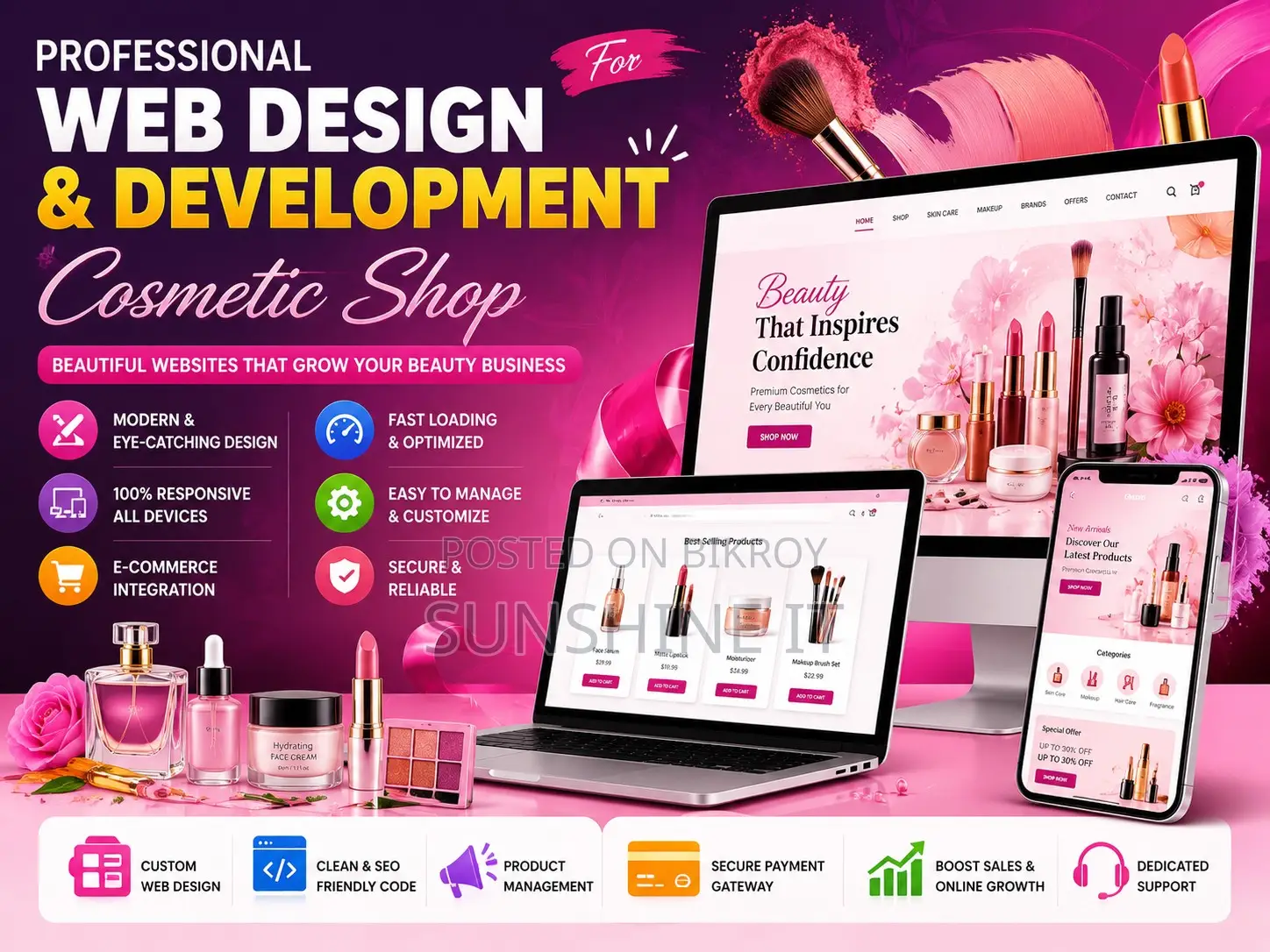 Professional Web Design Development for Cosmetic Shop