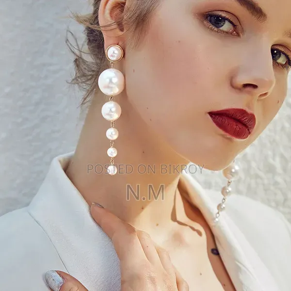 Korean Style Long Artificial Pearl Drop Earrings