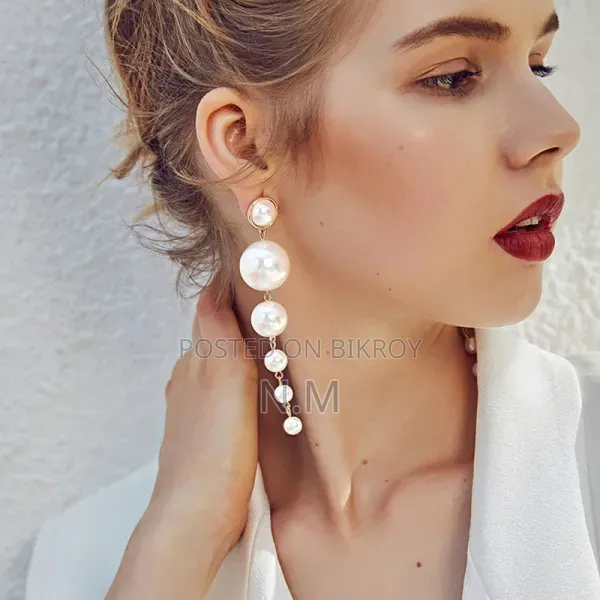 Korean Style Long Artificial Pearl Drop Earrings