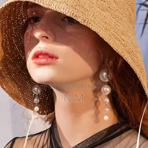 Korean Style Long Artificial Pearl Drop Earrings