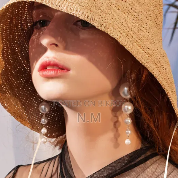 Korean Style Long Artificial Pearl Drop Earrings