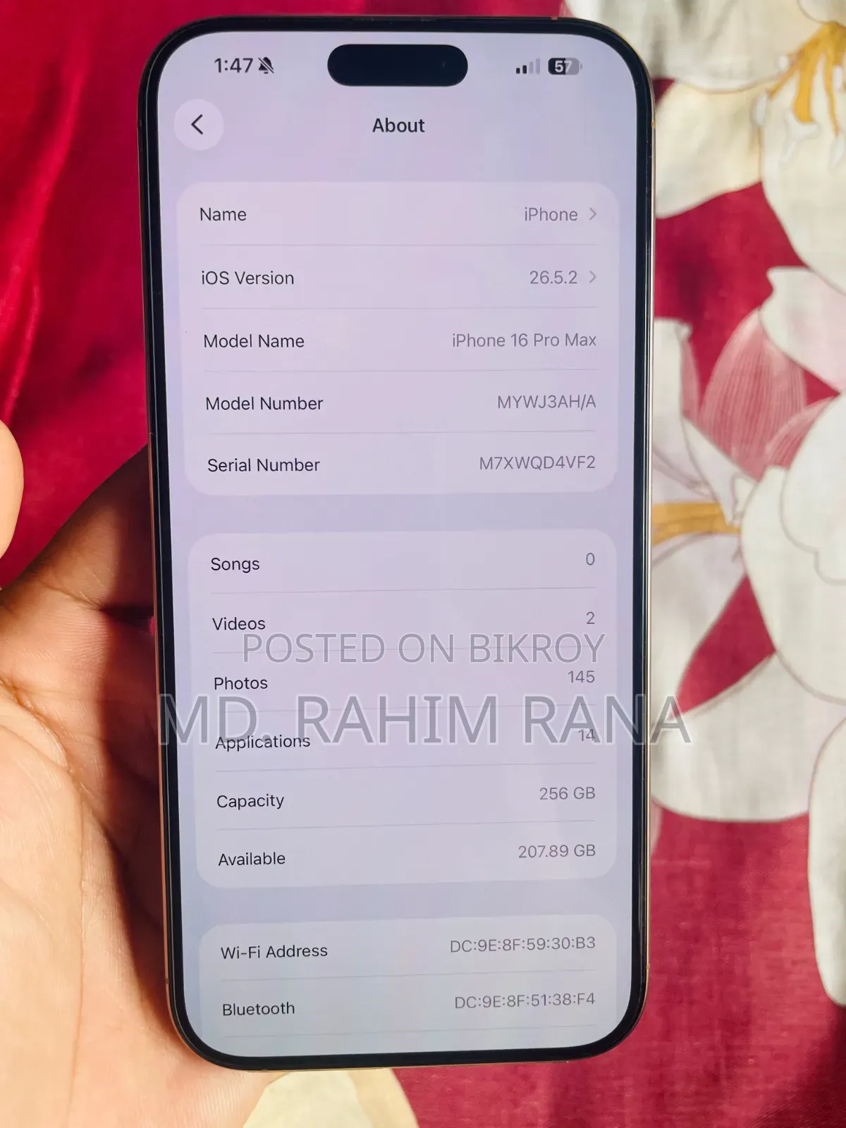 Apple iPhone 16 Pro Max 256 GB Rose Gold