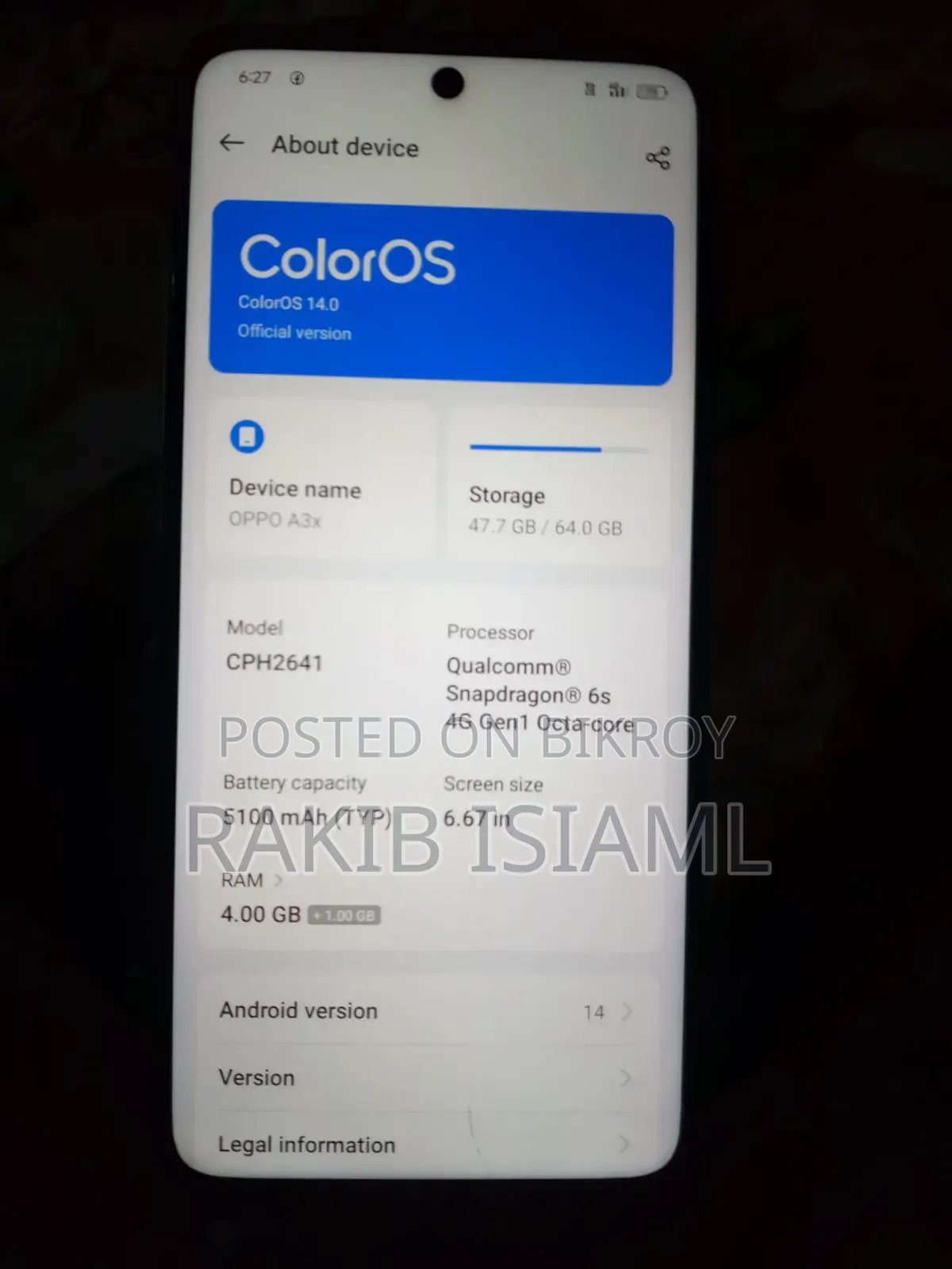 Oppo A3x 64 GB White