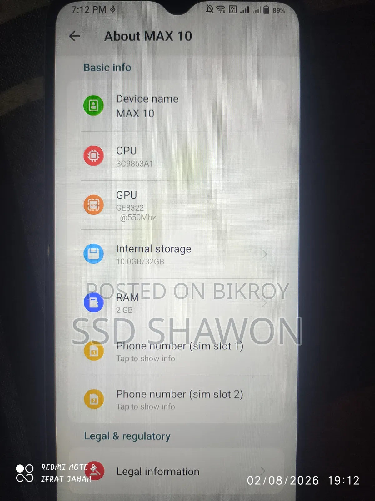 সিম্ফনি ম্যাক্স ১০ ৩২ জিবি ধূসর