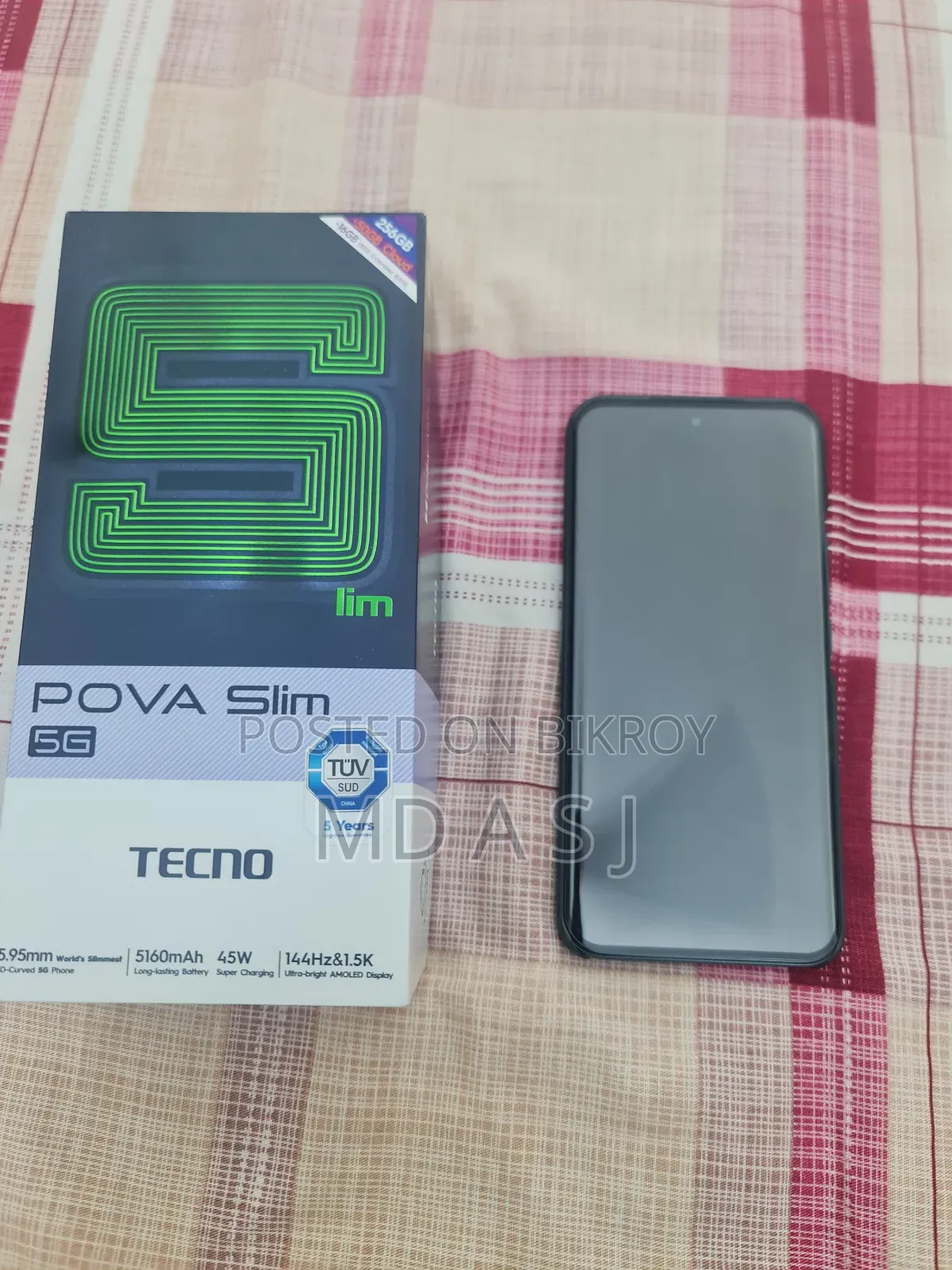 নতুন টেকনো পোভা স্লিম ৫জি ২৫৬ জিবি ব্ল্যাক