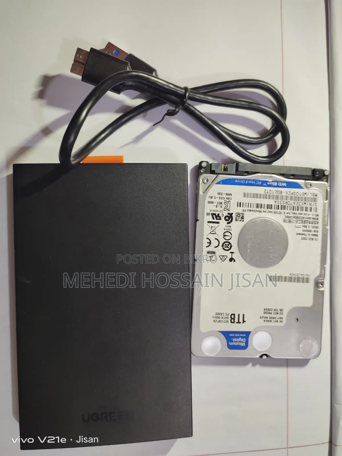 1TB WD Sata Hard Drive With Enclosure(কেস)