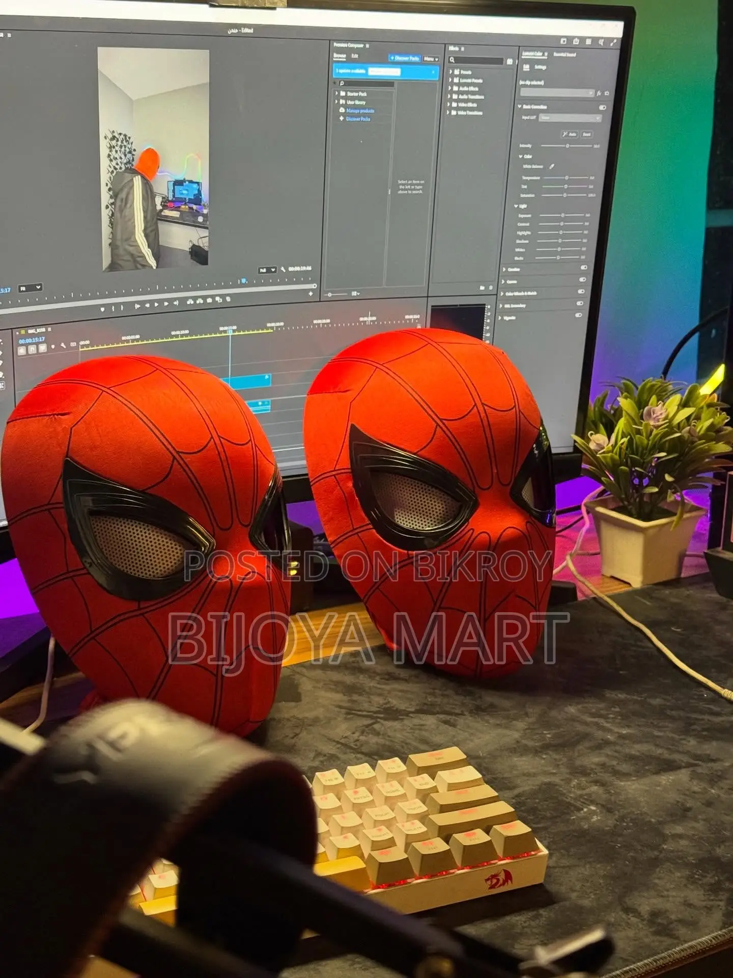 Spiderman Headgear Cosplay Moving Eyes Electronic Mask