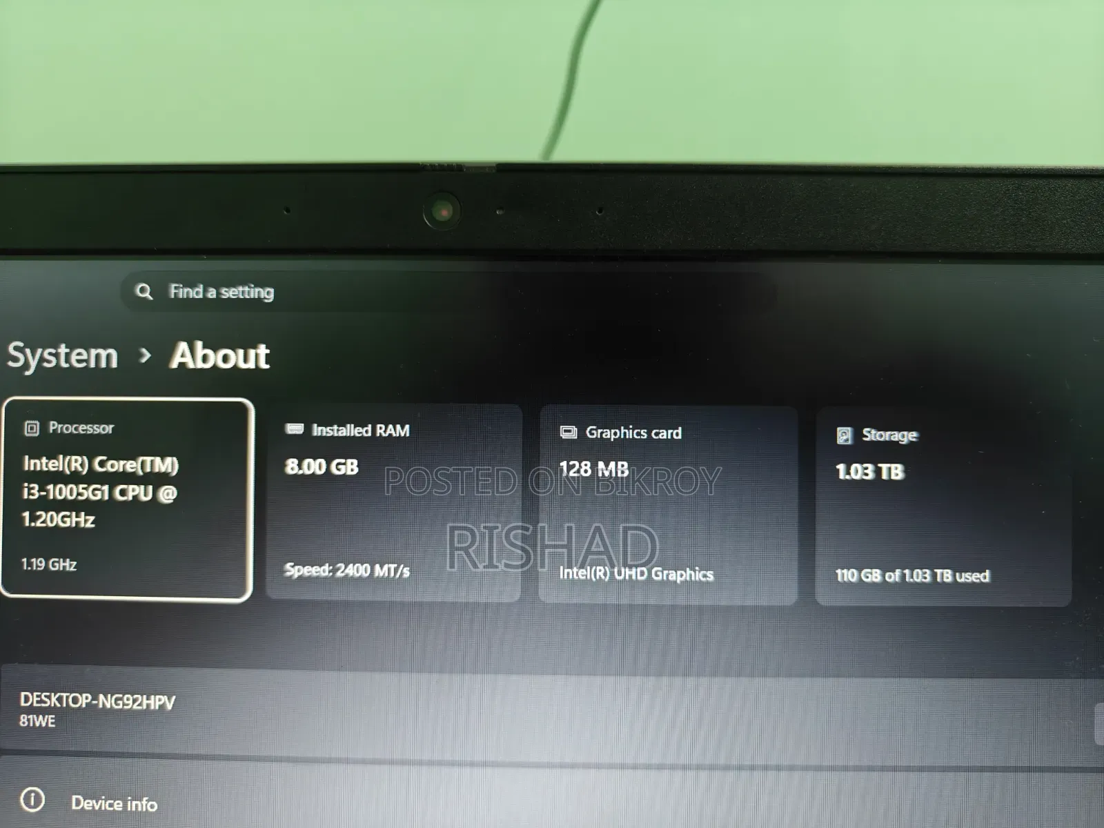 Laptop Lenovo Ideapad 3 8GB Intel HDD 1TB