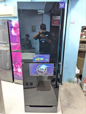 Beko Brand New Black Colour Glass Door Fridge 259 Ltr.