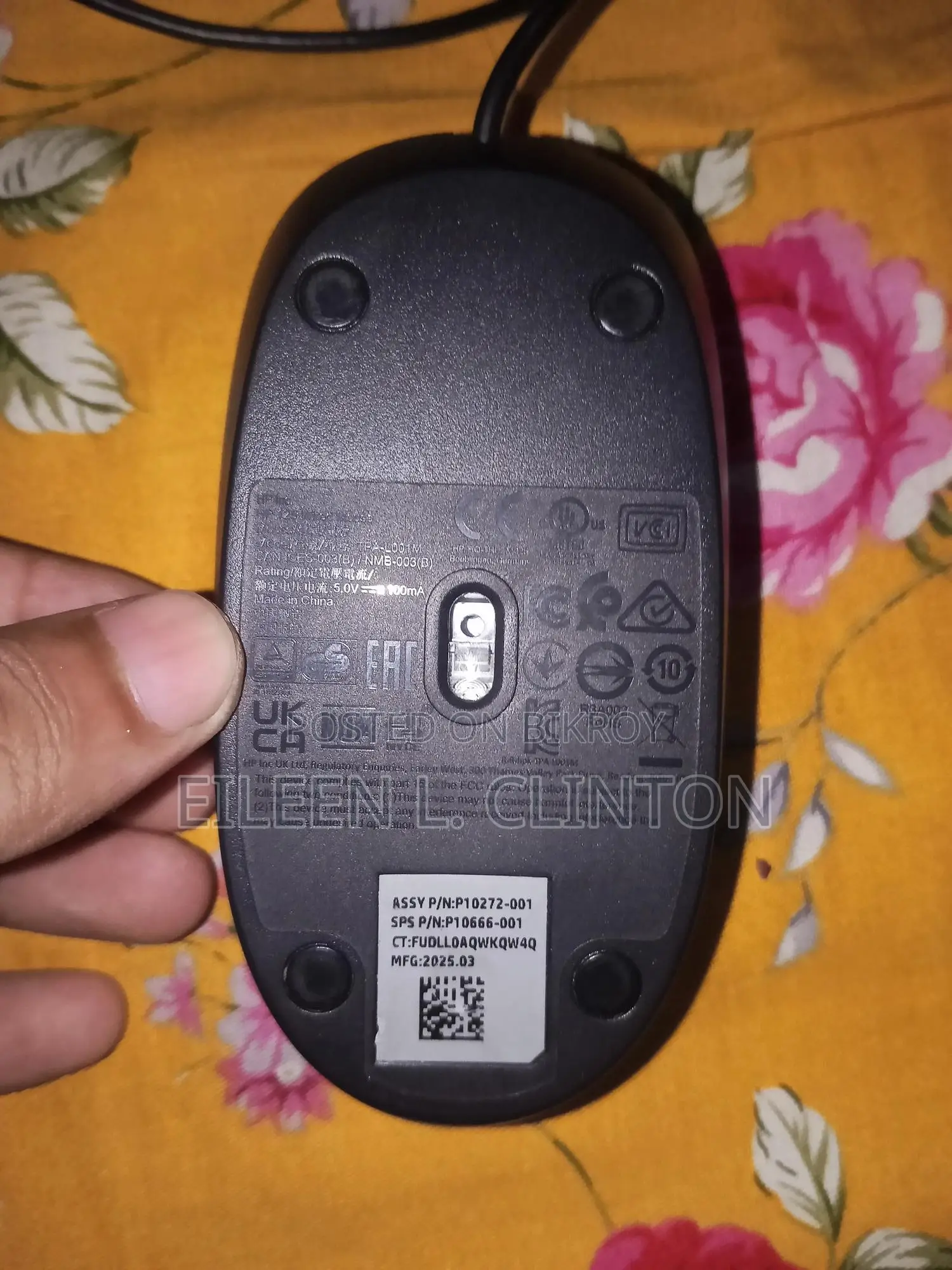 HP 125 Original Wired Mouse (USB) – Used | Excellent Condition