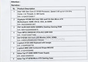 Desktop Computer 8GB Intel Core i3 SSD 256GB