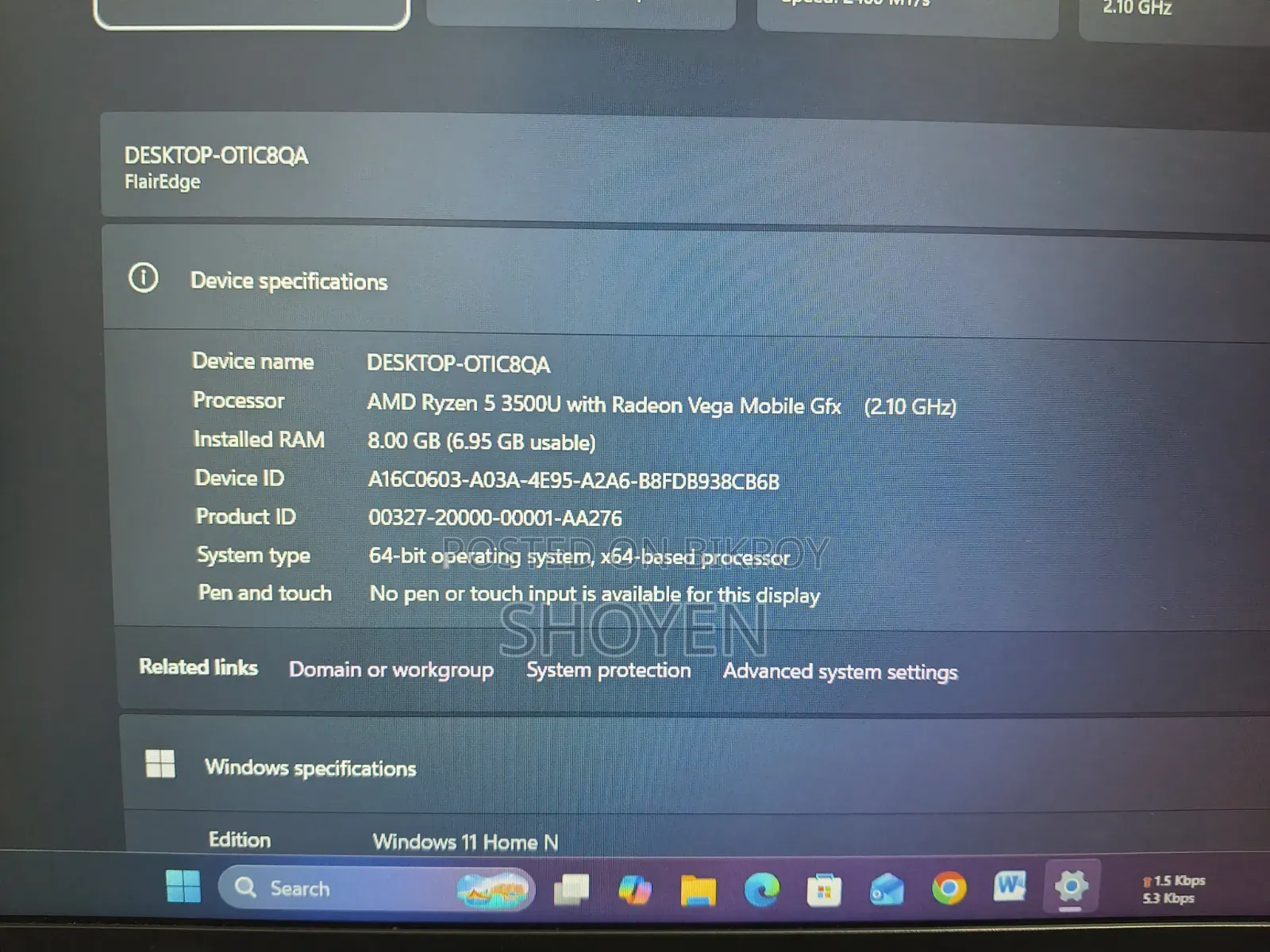 Laptop 8GB AMD Ryzen 5 SSD 512GB