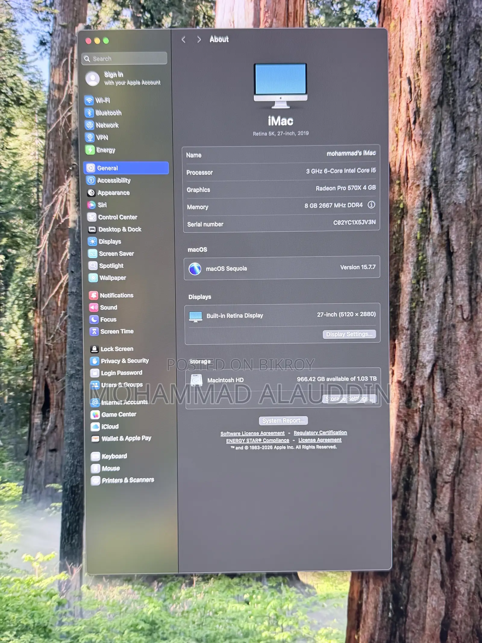 Desktop Computer Apple iMac Pro 8GB Intel Core i5 HDD 1TB
