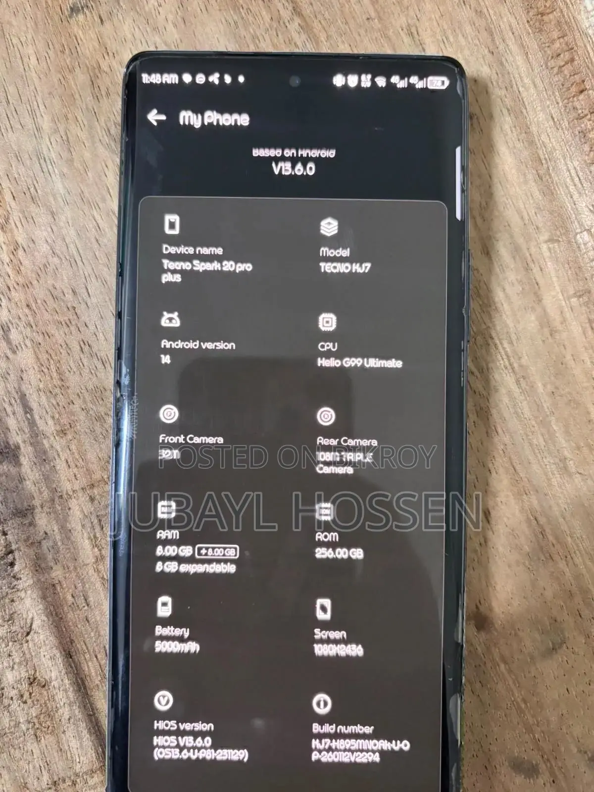 টেকনো স্পার্ক ২০ প্রো প্লাস ২৫৬ জিবি কালো