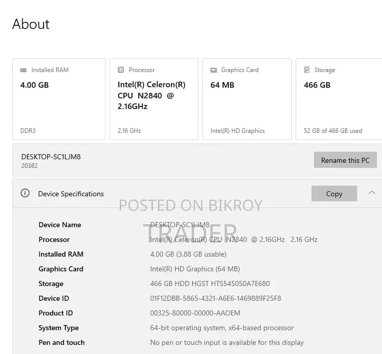 Lenovo Flex 6 4GB RAM Intel HDD 128GB Laptop