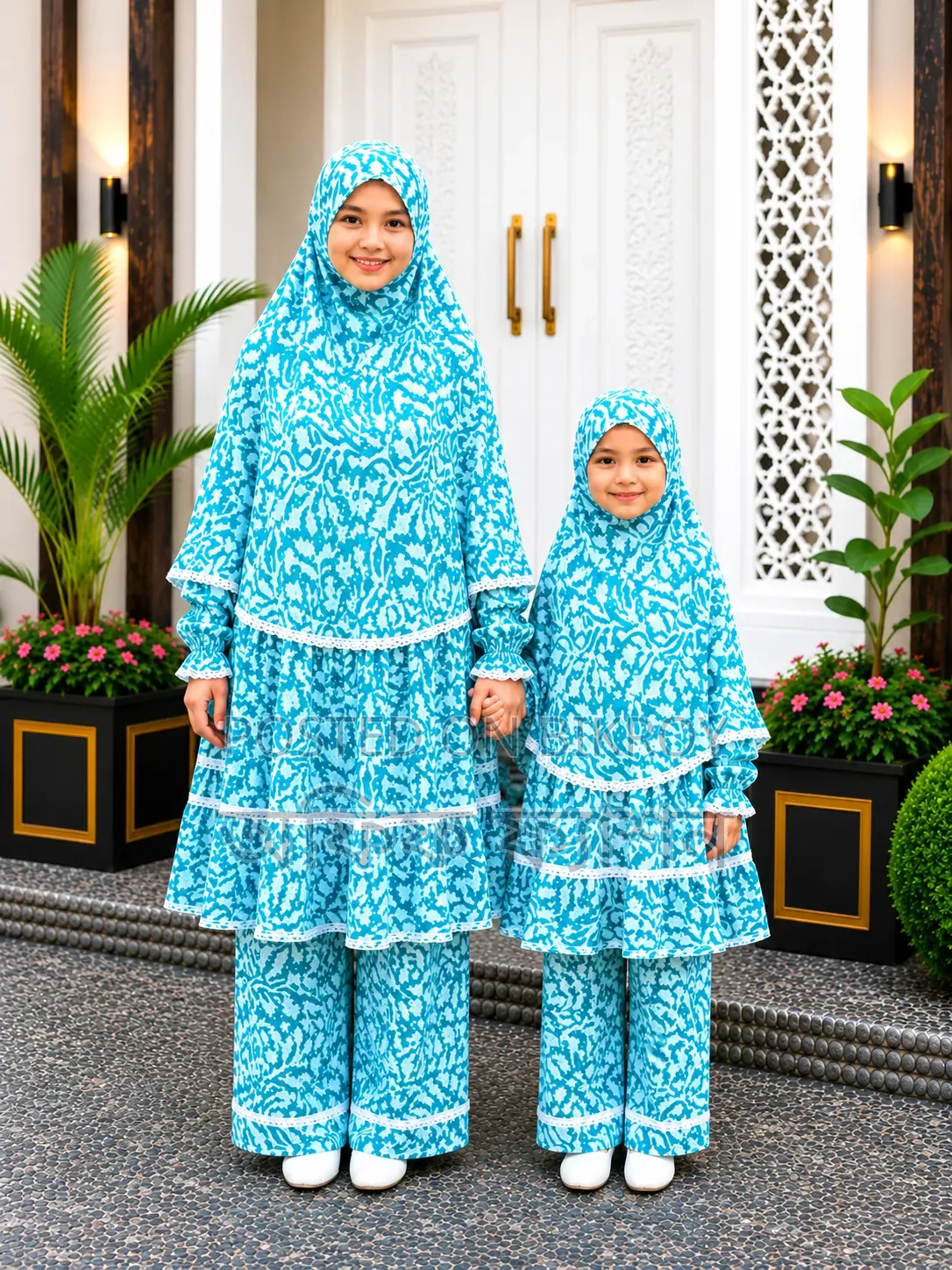 100% Cotton Mother and Daughter Combo Khimar Set