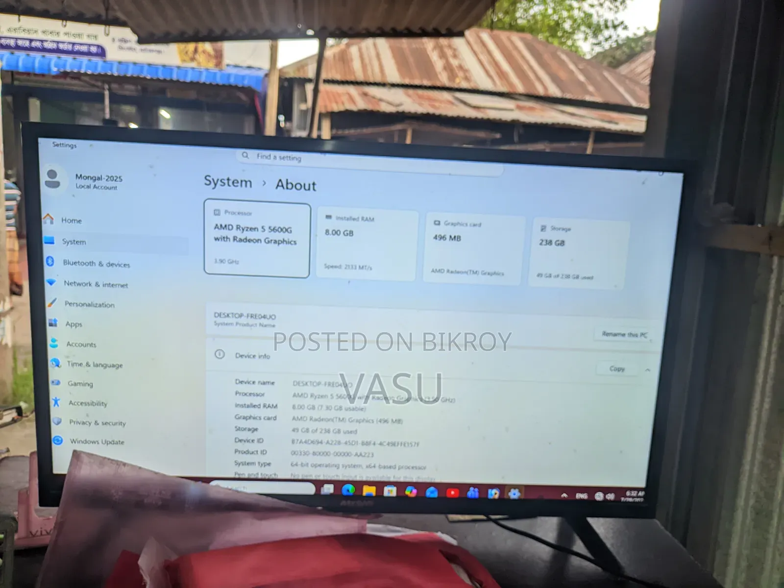 Desktop Computer Asus TUF Gaming FX10CP 8GB AMD Ryzen 5 SSD 256GB